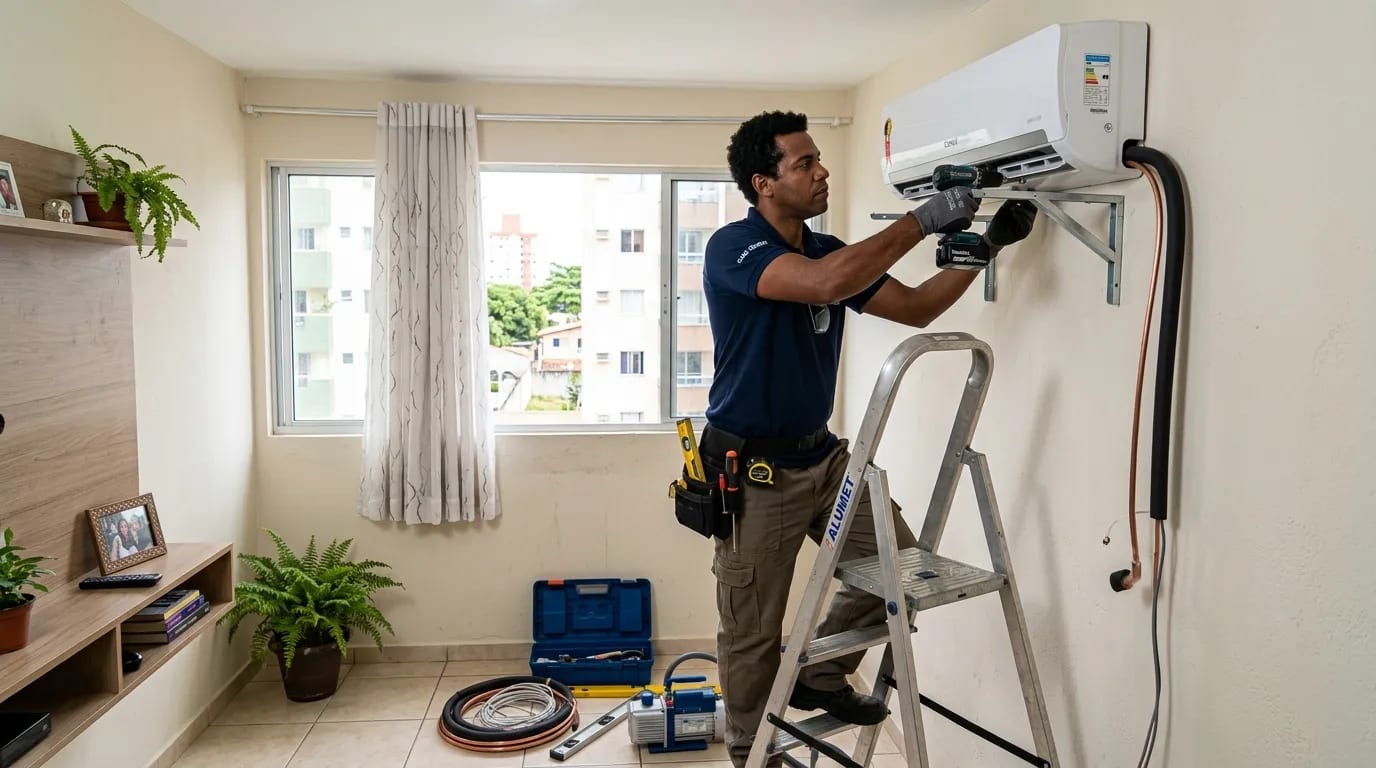 Instalação de ar-condicionado split em Atibaia‑SP
