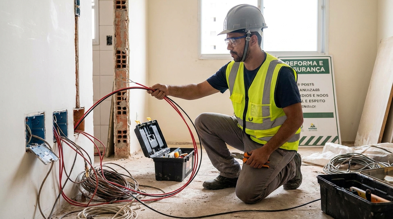 Substituição de fios antigos em Atibaia‑SP